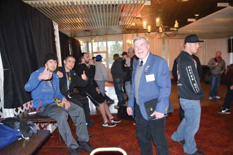 Leading Knight George Jaquish of the Puyallup Elks (second from right) welcomed members of Bully Busters to an event the anti-bullying group staged at the lodge. (Joan Cronk/Senior Scene) 