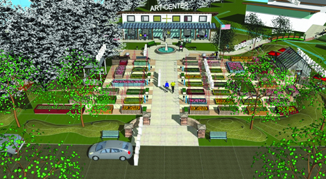 This artist's rendering shows the paths and garden areas of Tacoma Lutheran Retirement Community's new Edwards Plaza.
