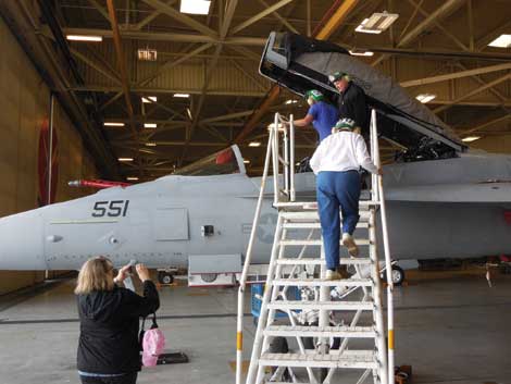 Up-close time with a Navy jet was part of an excursion hosted by Tacoma Metro Parks .